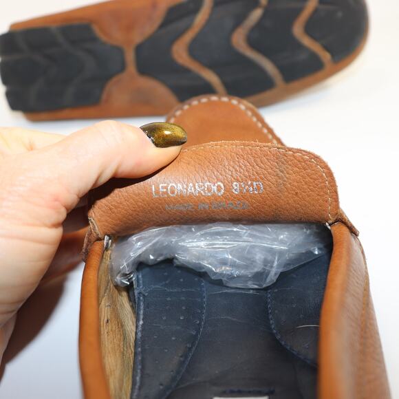 Joseph Abboud Tan Leather Bit Loafers Size 8.5D Made in Brazil - Picture 6 of 6